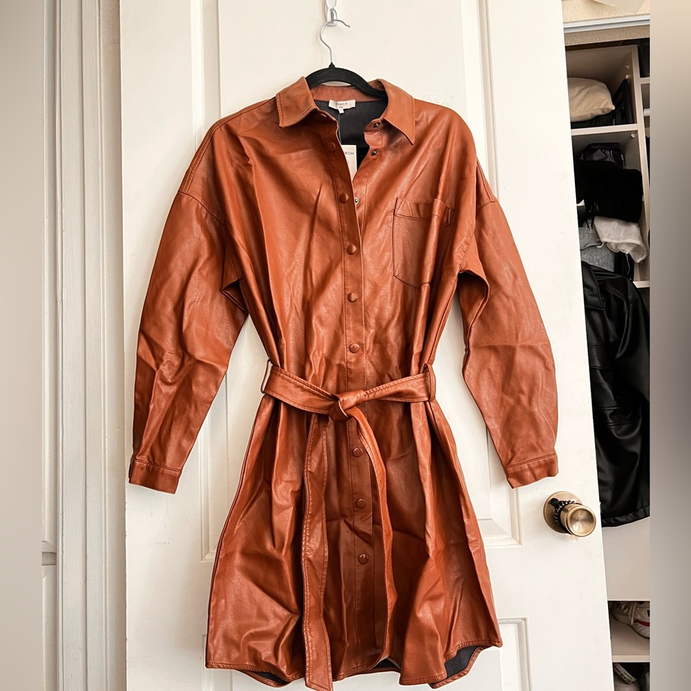 Brown Leather Coat FRNCH